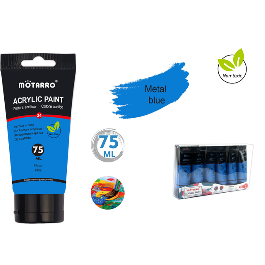 Pintura azul metal 75ml 1