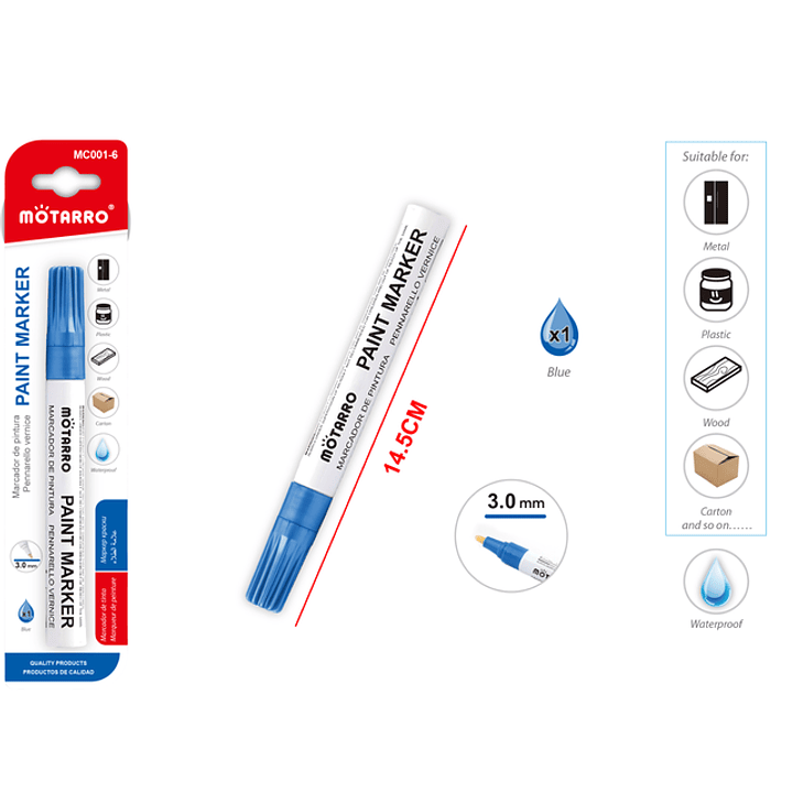 Marcador de pintura azul 14.5cm 1
