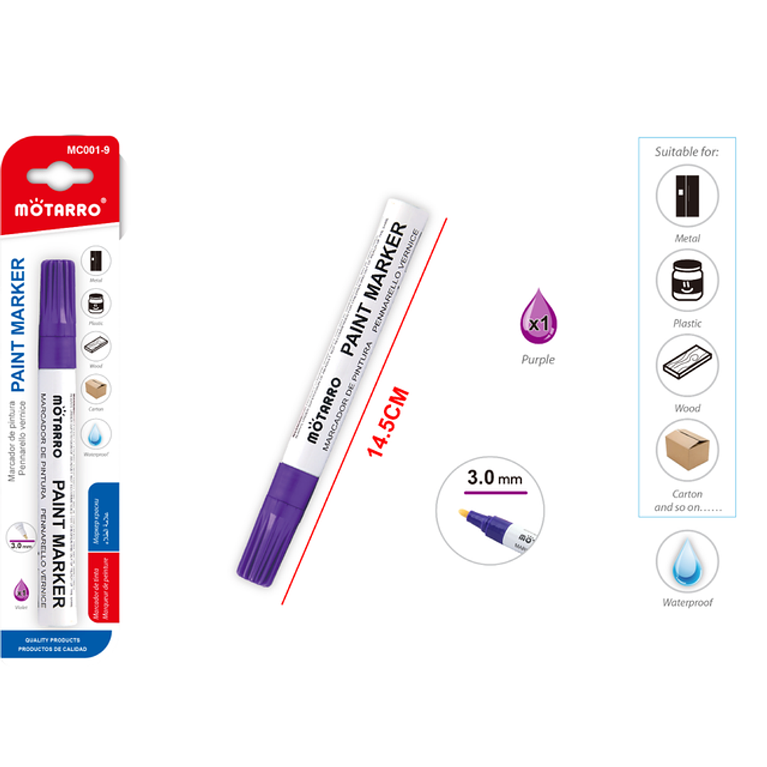Marcador de pintura morado 14.5cm 1
