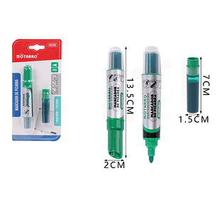 Plumones de pizarra+recambio verde redonda 4mm