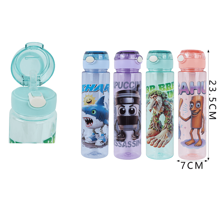 Botella con bombilla brainrot italiano 750ml 1