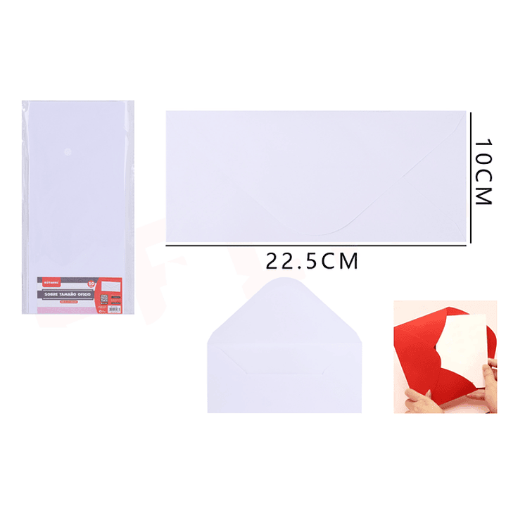 Sobre blanco 22.5*10cm 50pcs 1