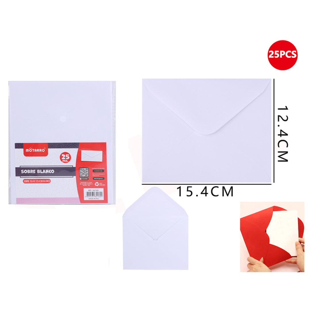 Sobre blanco 15.4*12.4cm 25pcs 1