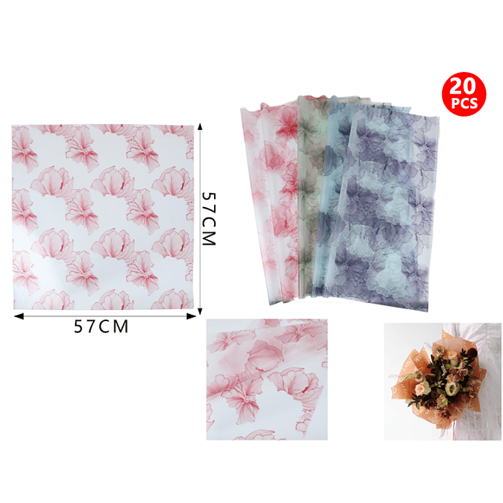 Papel coreano flores 20pcs 1