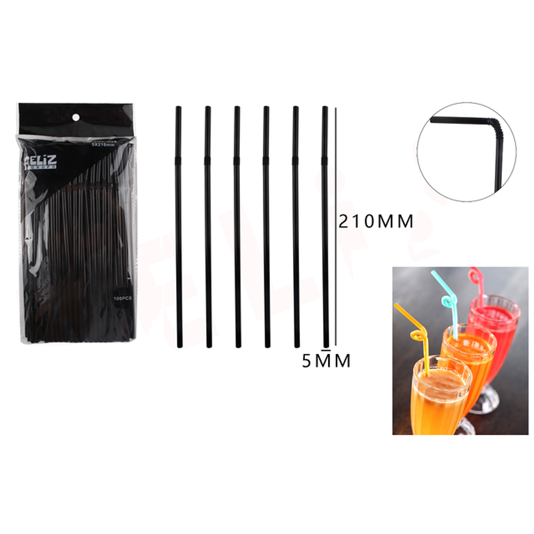 Bombillas negro flexible 5*210mm 100pcs 1