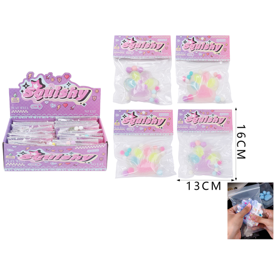 Juquete mochi antiestres patita de gato transparente 1