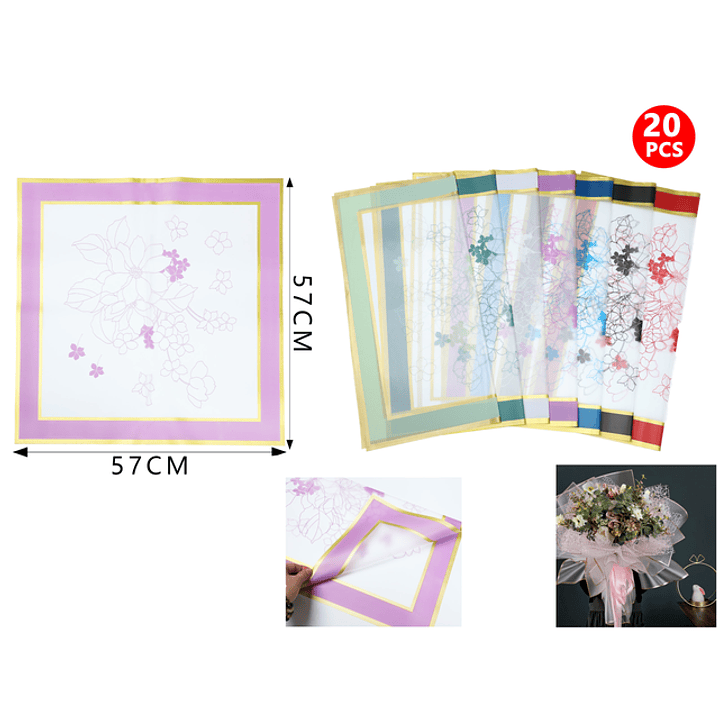 Papel coreano flores 20pcs 1
