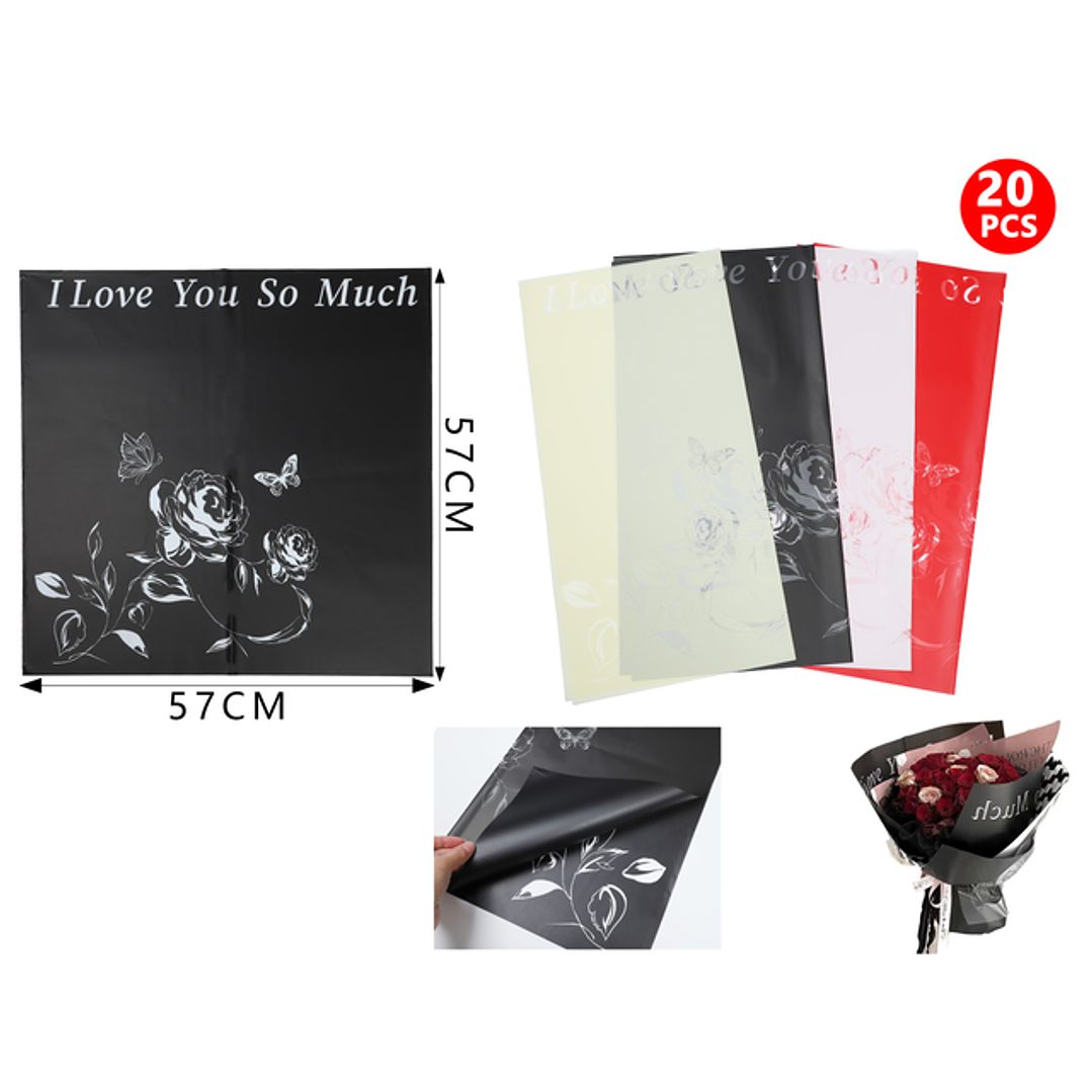 Papel coreano flores 20pcs 1