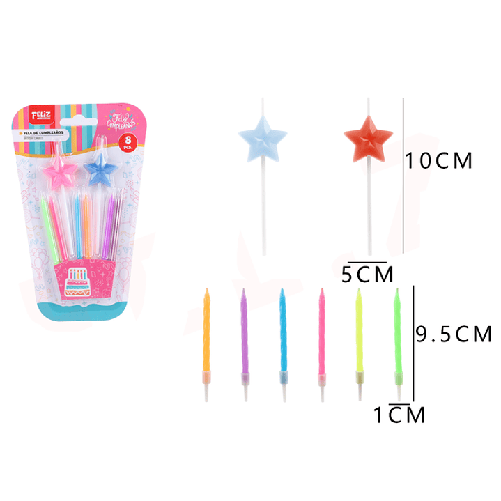 Velas para torta 8pcs 1