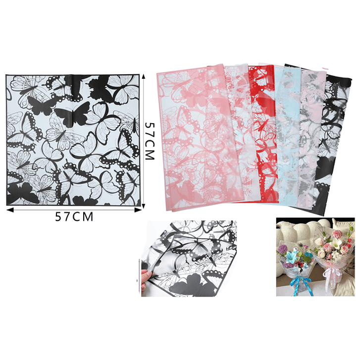 Papel coreano flores mariposa 20pcs 1