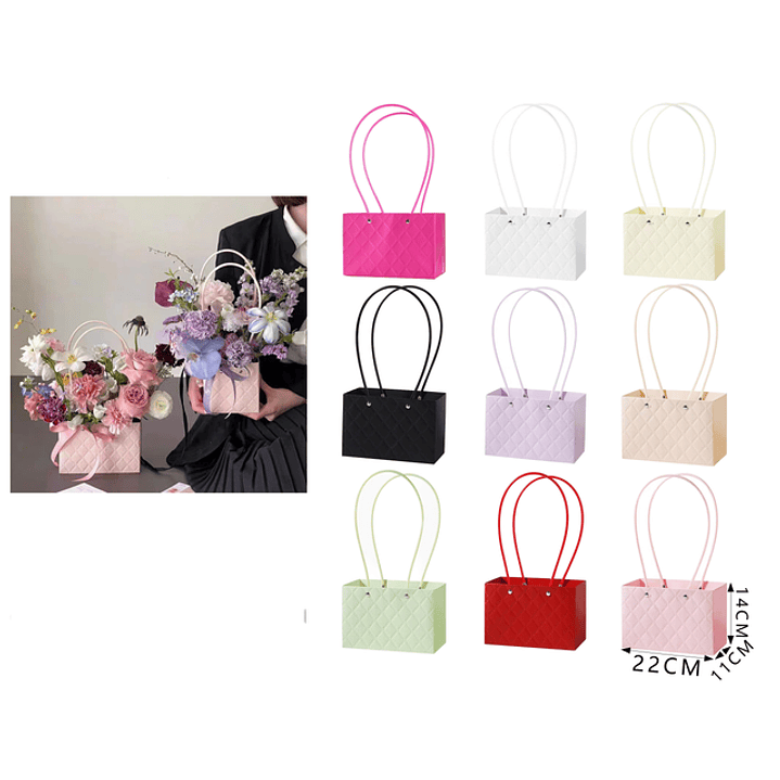 Bolsa pastel cuadricula diamante 22*11*14cm 1