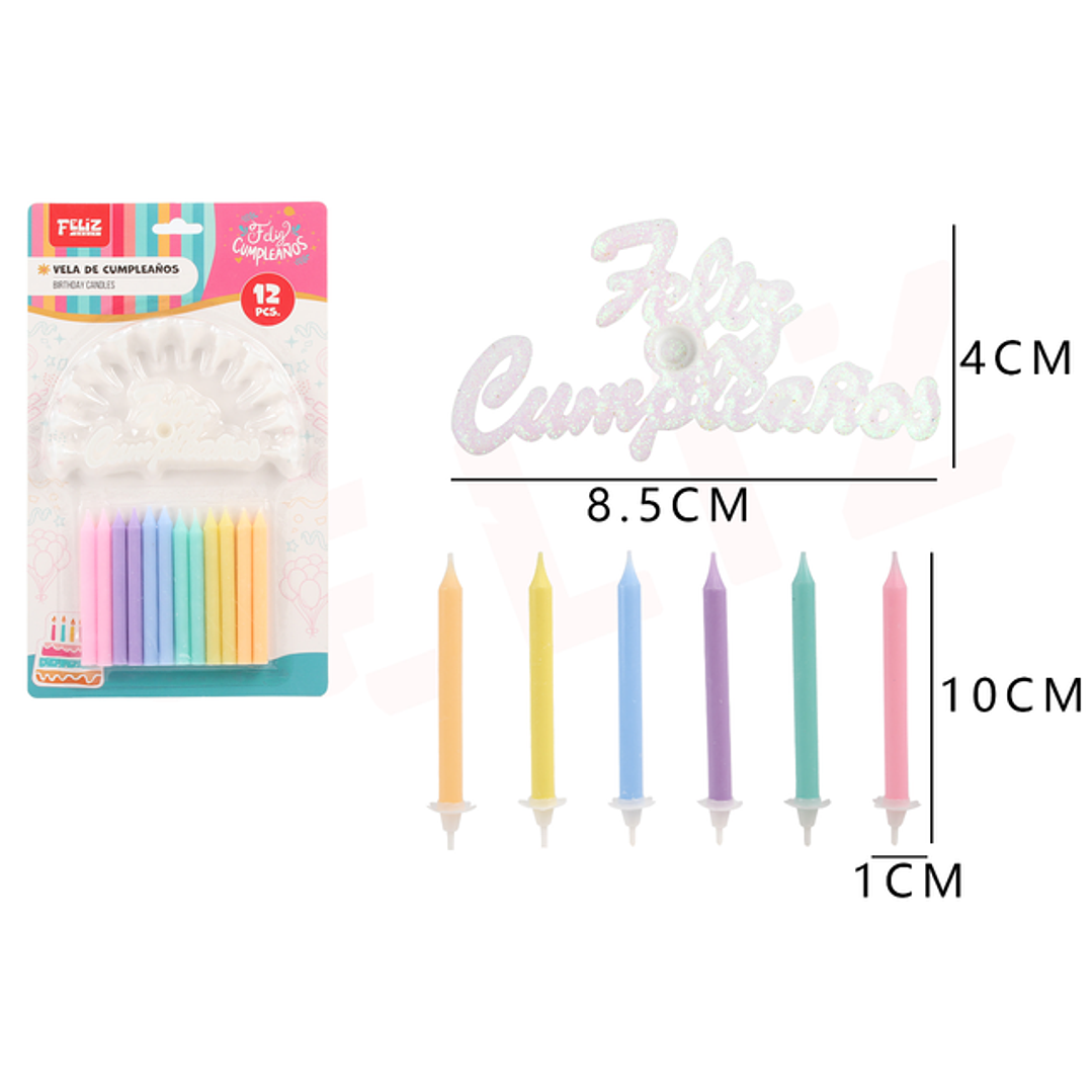 Set de velas de cumpleanos 12pcs 1