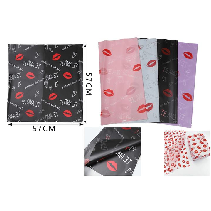 Papel coreano flores besos 20pcs 1