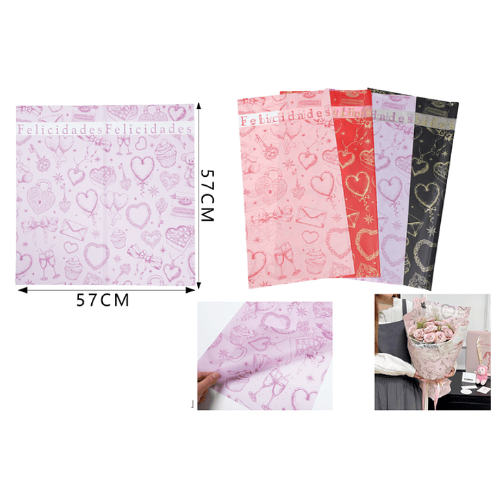 Papel coreano flores osito 20pcs 1