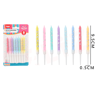 Velas para torta 9.5cm 8pcs
