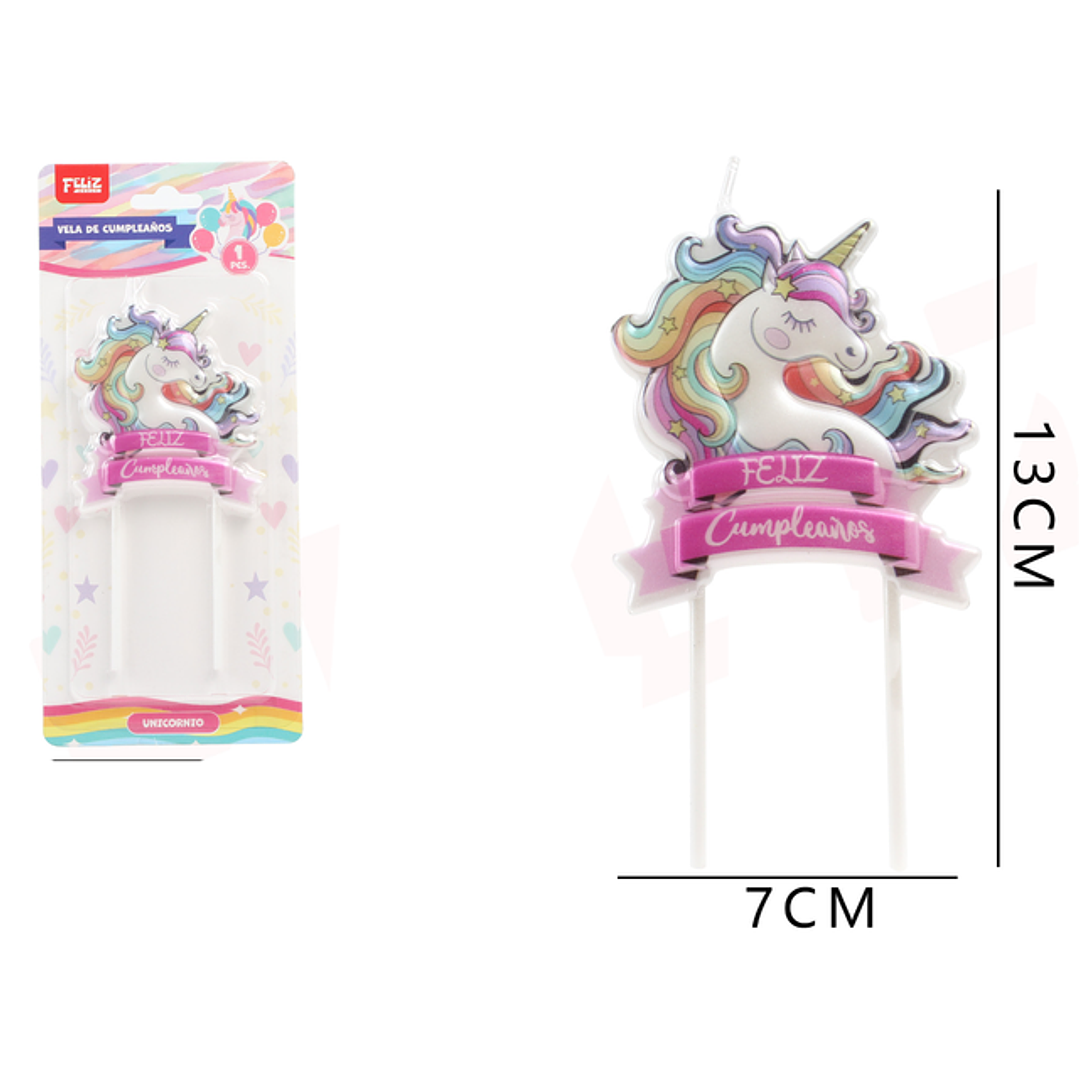 Vela de cumpleanos unicornio 9*8cm 1