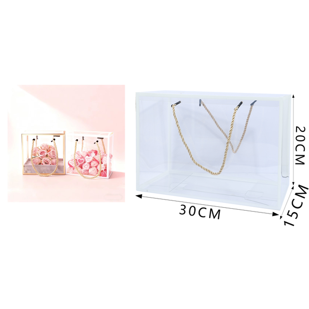 Bolsa de caja trasparete blanco 30*15*20cm 1