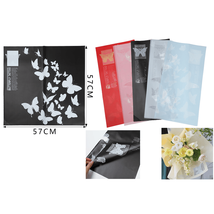 Papel coreano flores mariposa 20pcs 1