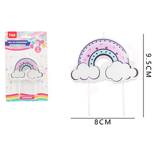 Vela de cumpleanos arcoiris 9.5*8cm