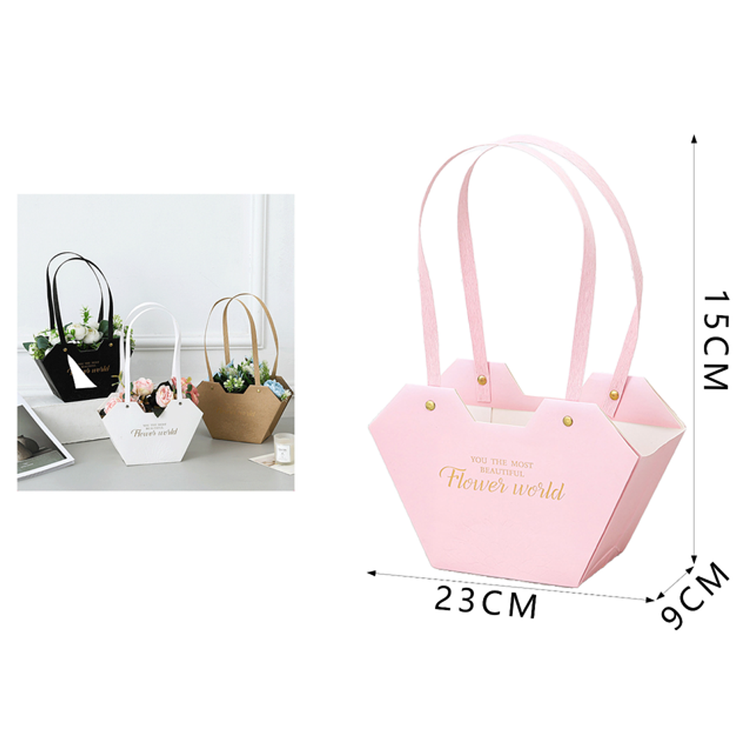 Bolsa corazón rosado 23*9*15cm 1