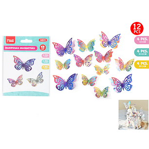 Stickers decorativos mariposa 12pcs