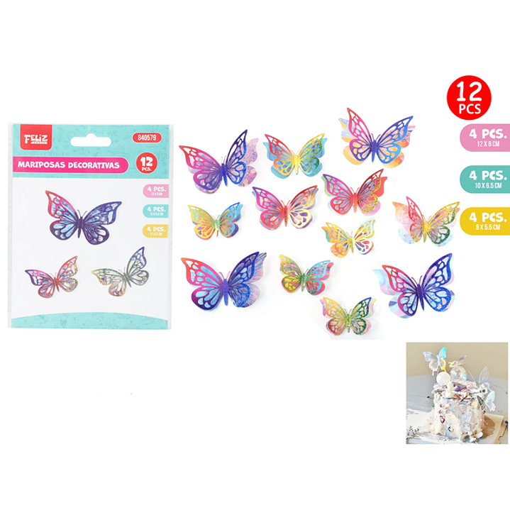 Stickers decorativos mariposa 12pcs 1