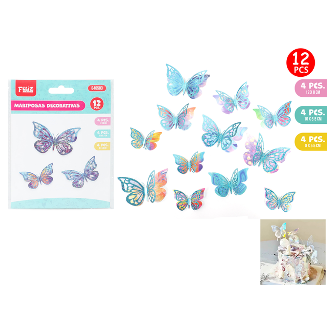 Stickers decorativos mariposa 12pcs 1