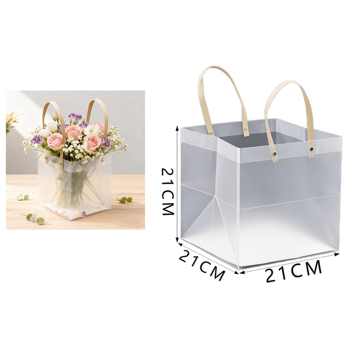 Bolsa trasparente mate 21*21*21cm 1