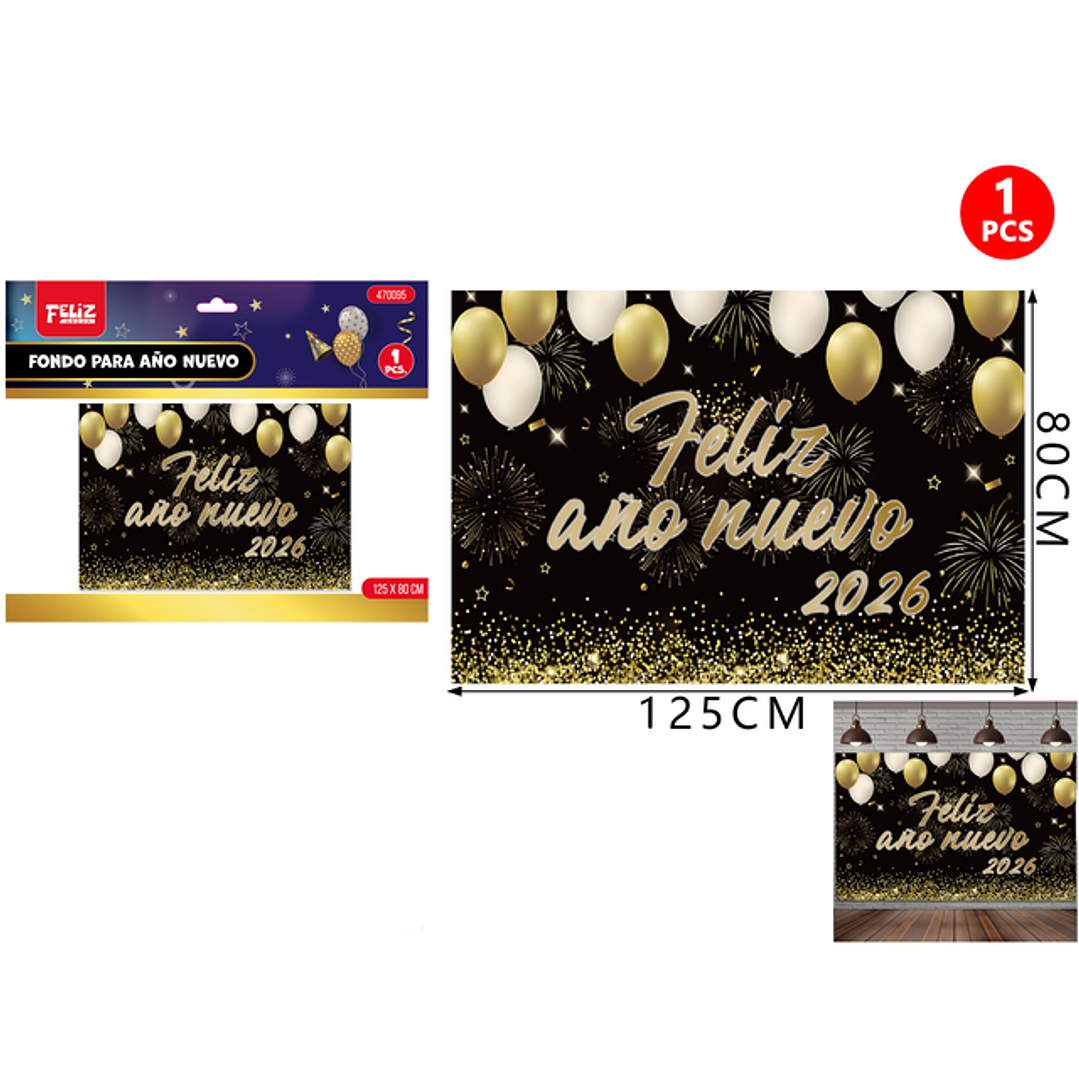 Fondo feliz año nuevo 2026 80*125cm 1