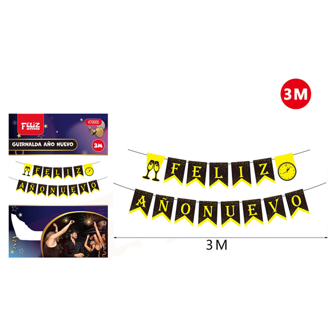 Guirnalda de letras feliz año nuevo 3m 1