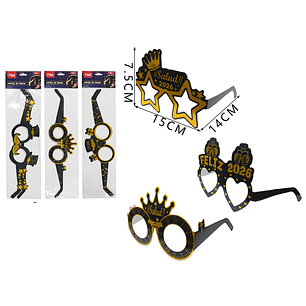 Lentes de carton letras 2026 6pcs