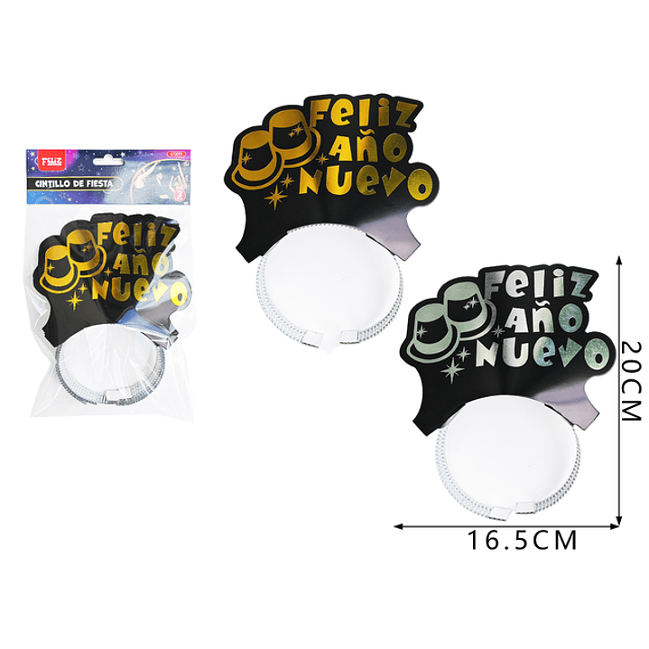 Cintillo año nuevo letras 3pcs 1