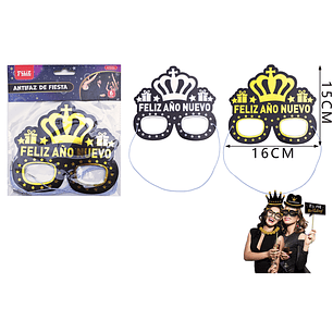 Lentes de carton año nuevo letras 6pcs