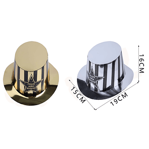 Gorro de carton año nuevo dorado/plateado