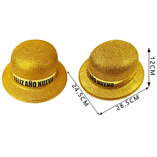 Gorro feliz año nuevo dorado 24.5cm