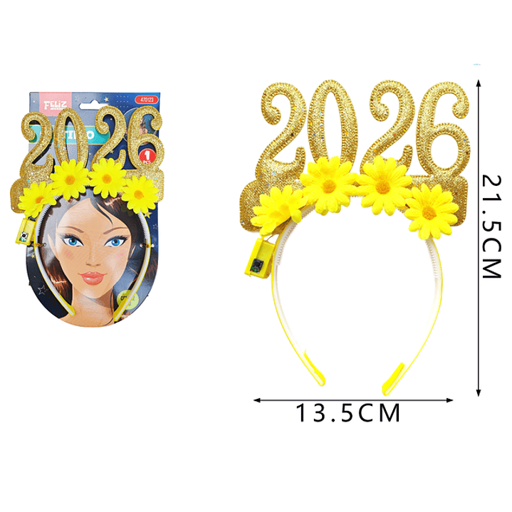 Cintillo año nuevo 2026 numeros 1