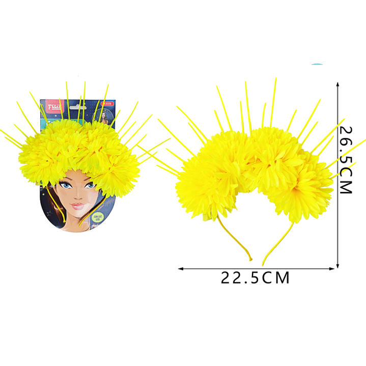 Cintillo flores amarillo c/luz 1