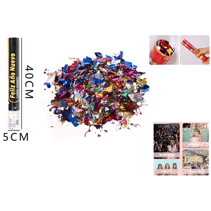 Lanza confeti año nuevo 40cm 1
