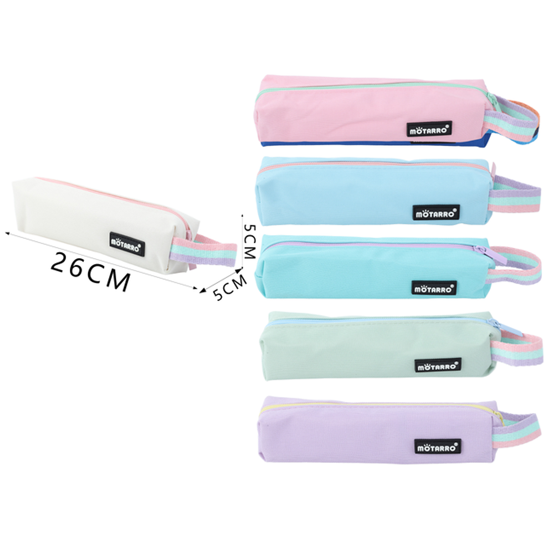 Estuche con cierre escolar pastel 1