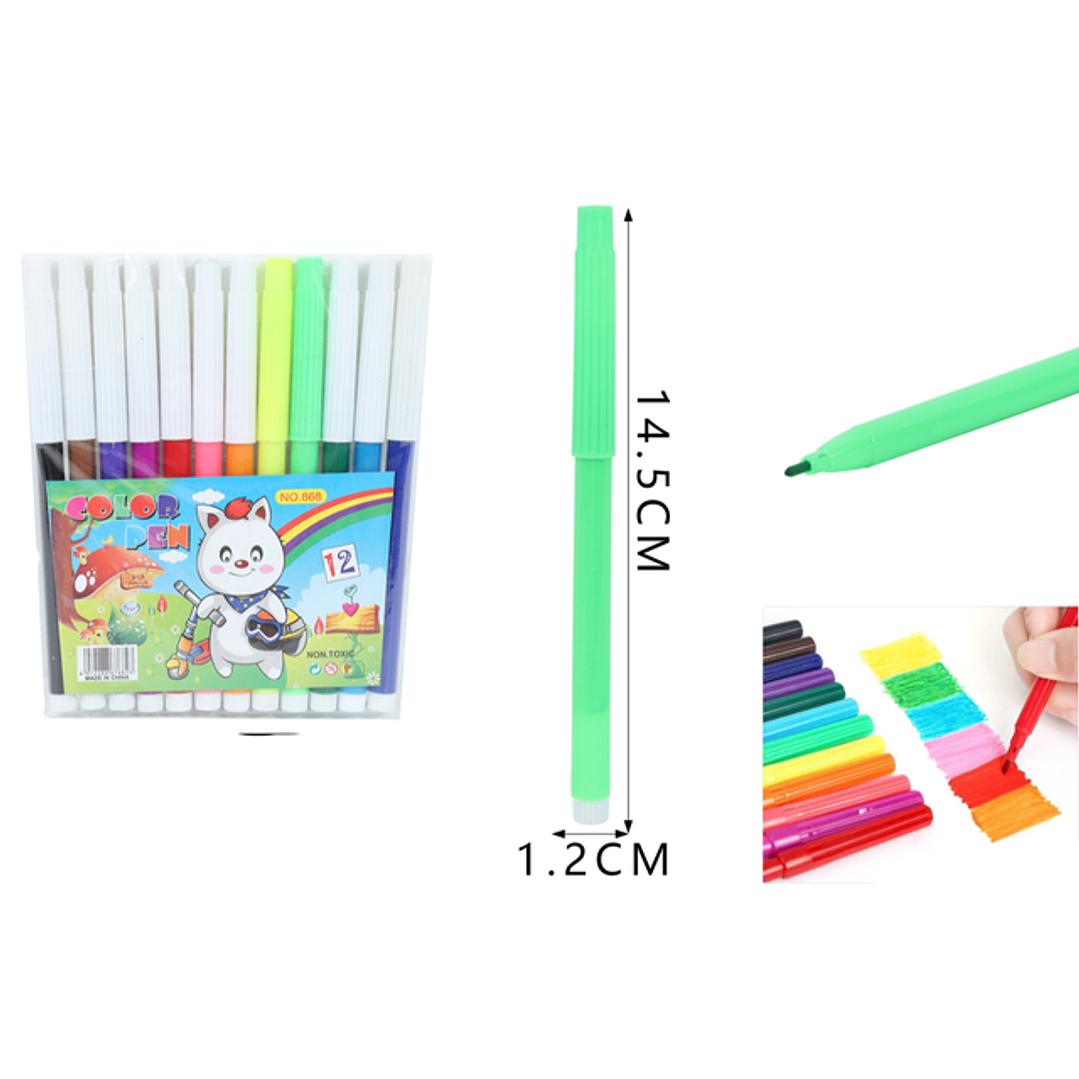 Marcadores de colores 14.5cm 12pcs 1