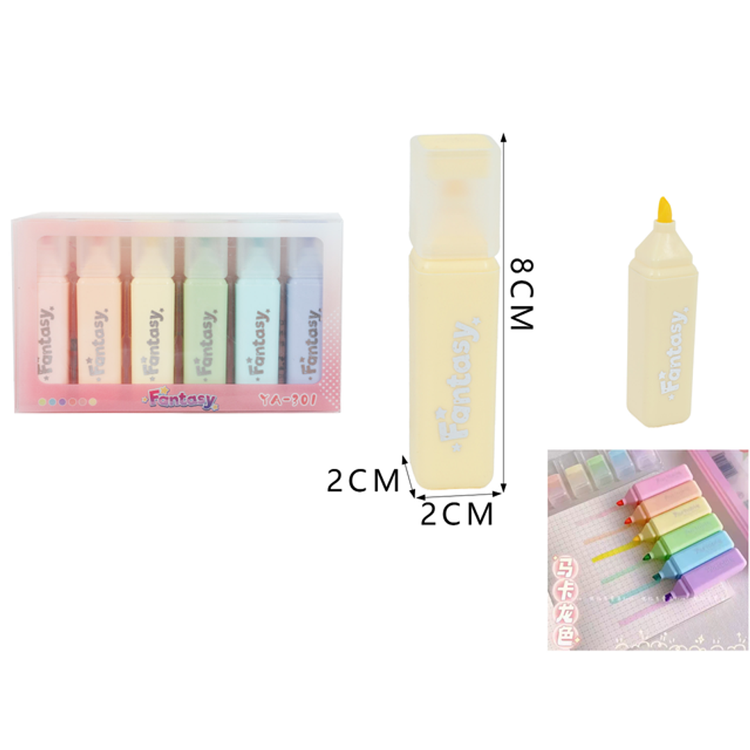 Plumones fluorescente 6pcs 1