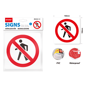 Señaletica pvc prohibido pasar 15*15cm