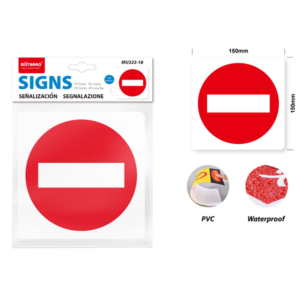 Señaletica pvc prohibido ingresar 15*15cm 1