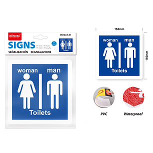 Señaletica pvc baño visitas 15*15cm
