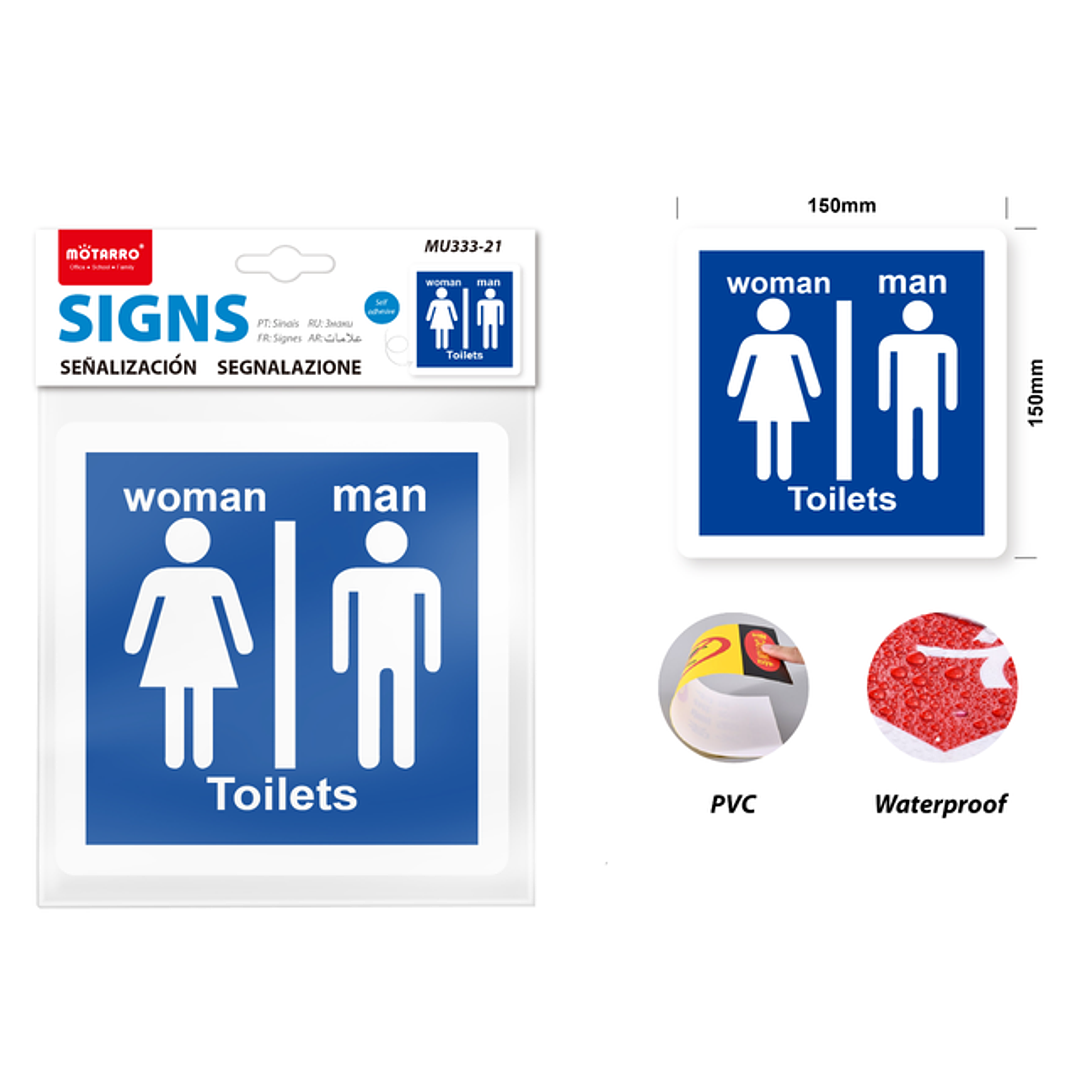 Señaletica pvc baño visitas 15*15cm 1