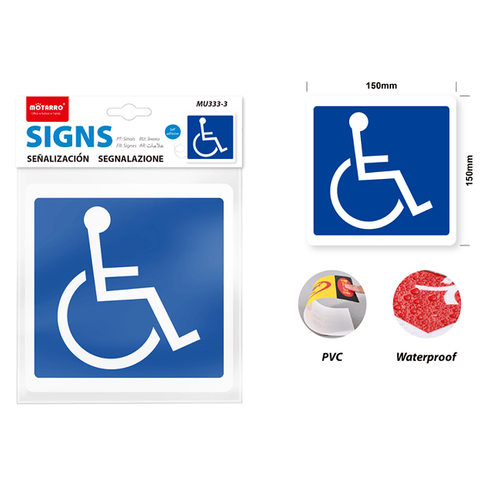 Señaletica pvc para minusvalidos 15*15cm 1