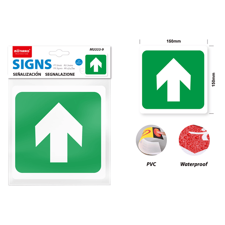 Señaletica pvc avanza derecho 15*15cm 1
