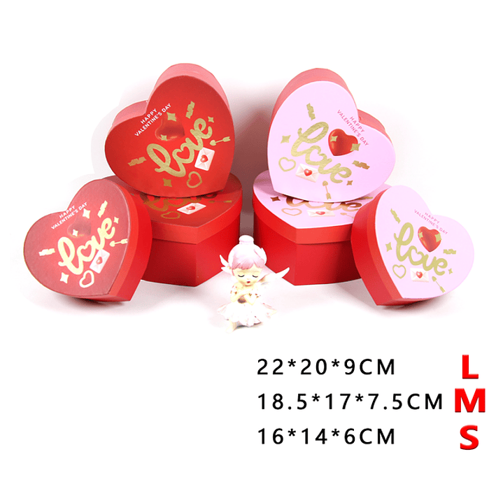 Pack de cajas de regalos corazon love 3pcs 1