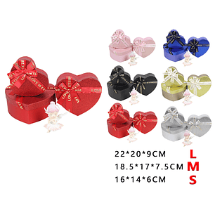 Pack de cajas de regalos corazon love 3pcs (color al azar)