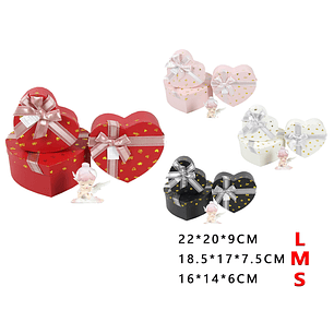 Pack de cajas de regalos corazon 3pcs (color al azar)
